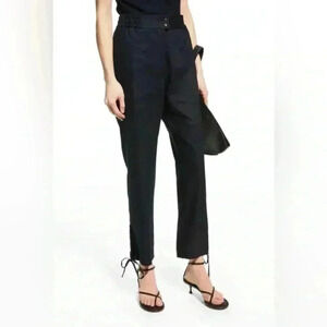 MILLY Yvonne Linen Pants Navy blue size 10